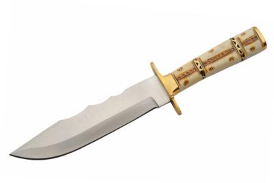 PA203499 Couteau de Chasse Western Hunter Bone Lame Acier Inox Etui Cuir - Livraison Gratuite