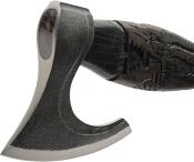 PA882476 Hache de Viking Ragnarok Bearded Lame Acier Inoxydable Manche Sculpté Etui Cuir - Livraison Gratuite