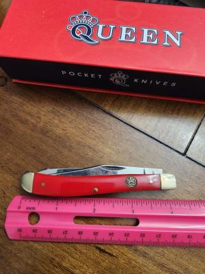 QN30R Couteau Queen Cutlery Slimline Trapper Red 2 Lame Acier Inox - Livraison Gratuite