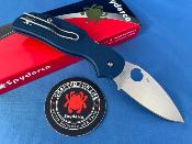 SC123GPCBL Couteau Spyderco Sage 5 Cobalt Blue Lame Acier CPM-SPY27 Made In USA - Livraison Gratuite