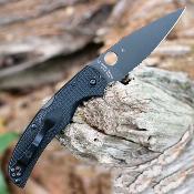 SC244PSBBK Couteau Spyderco Native Chief Lightweight Lame Acier CTS-BD1N Combo Black Made USA - Livraison Gratuite