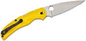 SC244SYL Couteau Spyderco Native Chief Salt Yellow CPM-MagnaCut Serrated USA - Livraison Gratuite