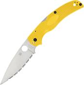 SC244SYL Couteau Spyderco Native Chief Salt Yellow CPM-MagnaCut Serrated USA - Livraison Gratuite