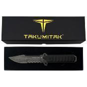 TKF213SW Couteau Takumitak ESCORT Stonewash Lame Acier D2 Etui Kydex - Livraison Gratuite