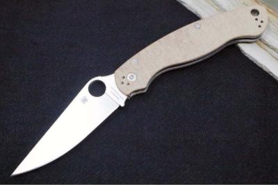 SC36MPCW2 Couteau Spyderco Military 2 Compression Lock Brown Lame Acier CruWear Made USA - Livraison Gratuite