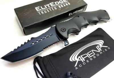 EE10A62BK Lot de 3 Couteau Tactical EDC ElitEdge Tanto A/O Lame Acier 420 - Livraison Gratuite