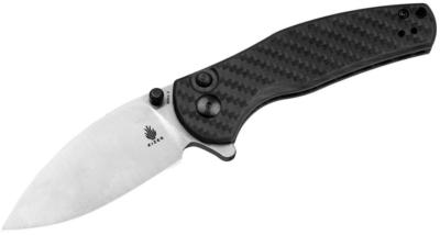 KIV3669A1 Couteau Kizer Mini Grouper Manche FC/G10 Lame Satin Acier Nitro-V IKBS Button Lock - Livraison Gratuite