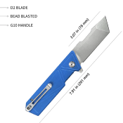 KUB104C Couteau Kubey Avenger Blue G10 Lame Tanto Acier D2 IKBS - Livraison Gratuite