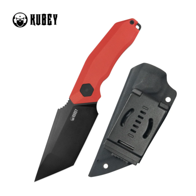 KUB382B Couteau Fixe Kubey Yokai Red Lame Tanto Acier 14C28N Etui Kydex - Livraison Gratuite