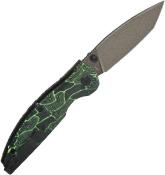 QS158C2 Couteau QSP Turtle Punk Black/Green Lame Tanto 14C28N IKBS - Livraison Gratuite