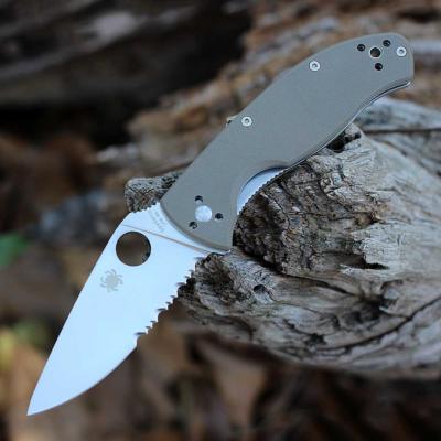 SC122GBNM4PS Couteau Spyderco Tenacious Brown Lame Acier CPM-M4 Combo Satin - Livraison Gratuite