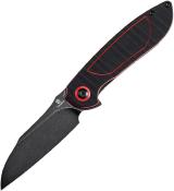 T1040A1 Couteau Tenable Prometheus Black/Red Lame Acier 14C28N BLK IKBS - Livraison Gratuite