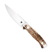 CBTKMNSTG Couteau Cobratec Knives Koonsman Bois de Cerf Lame Acier M390 Etui Cuir - Livraison Gratuite