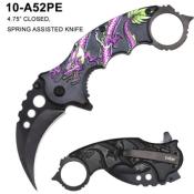 EE10A52PE EE10A52BL EE10A52RD Lot de 3 Couteaux Karambit A/O Lame Acier Inox Manche Dragon - Livraison Gratuite