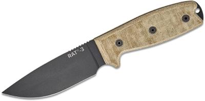 ON8630 Couteau Ontario RAT-3 Lame Acier 1075 Étui Nylon Made In USA - Livraison Gratuite