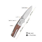 QS157C1 Couteau QSP Vault Tan Micarta Lame Acier 14C28N IKBS Crossbar Lock - Livraison Gratuite