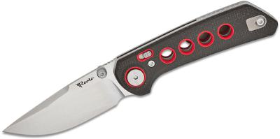 REA139 Couteau Reate Knives PL-XT Black/Red Lame Acier Nitro-V IKBS Pivot Lock - Livraison Gratuite