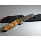 Couteau de Chasse Randonnée Rough Rider Acier Inox Manche Bois Etui Nylon RR176 - Free Shipping