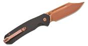 J1942RG Couteau CJRB Cutlery Pyrite Bowie Lame Acier AR-RPM9 Rose Gold Button Lock IKBS - Livraison Gratuite