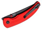 KIV3601C1 Couteau Kizer Chili Pepper Red Lame Acier 154CM Black Trailing Point Button Lock Clip - Livraison Gratuite