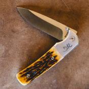 BR0500B Couteau Browning Buckmark Hunter Bone Lame Acier 8Cr13MoV - Livraison Gratuite