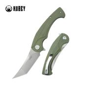 KUB175A Couteau Kubey Scimitar Green G10 Lame Tanto Beadblast Acier 14C28N IKBS - Livraison Gratuite