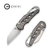 CIVC23062B2 Couteau CIVIVI Pragma Gray Lame Acier Nitro-V Satin Carabiner/Bottle Opener IKBS - Livraison Gratuite