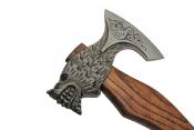 PA882462 Hache Wolf Hammer Lame Acier Carbone Manche Frêne Brûlé Etui Cuir - Livraison Gratuite