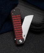 BTKL04D Couteau Bestech Titan Black/Red FC/G10 Lame Acier 154CM Tanto IKBS - Livraison Gratuite