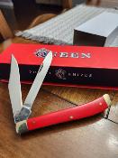 QN30R Couteau Queen Cutlery Slimline Trapper Red 2 Lame Acier Inox - Livraison Gratuite