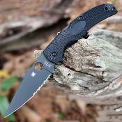 SC244PSBBK Couteau Spyderco Native Chief Lightweight Lame Acier CTS-BD1N Combo Black Made USA - Livraison Gratuite