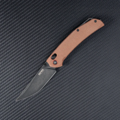 SRM411LMN Couteau SRM Knives 411L-MN Dark Earth Lame Acier 14C28N Ambi Lock IKBS - Livraison Gratuite