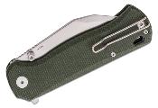 QS149B1 QSP Couteau Swordfish Green Lame Wharncliffe Acier 14C28N IKBS Button Lock - Livraison Gratuite