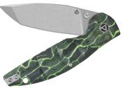 QS158C1 Couteau QSP Turtle Punk Black/Green Lame Tanto 14C28N IKBS - Livraison Gratuite