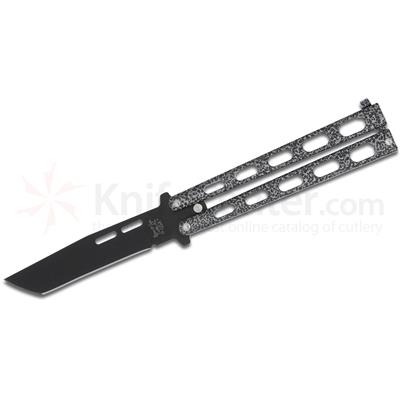 Couteau Papillon Butterfly Balisong Bear & Son Lame Acier Carbone 1095 Manche Zinc Made In USA BC115TAN - Free Shipping