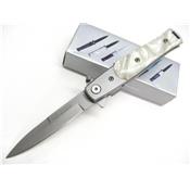 Couteau Stiletto Tac Force Lil' Milano A/O Linerlock Lame Acier Inox Manche Abs Imitation Perle TF438P - Free Shipping