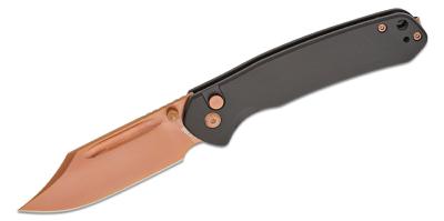 J1942RG Couteau CJRB Cutlery Pyrite Bowie Lame Acier AR-RPM9 Rose Gold Button Lock IKBS - Livraison Gratuite