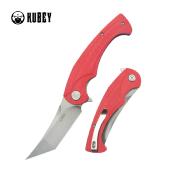 KUB175E Couteau Kubey Scimitar Red G10 Lame Tanto Beadblast Acier 14C28N IKBS - Livraison Gratuite