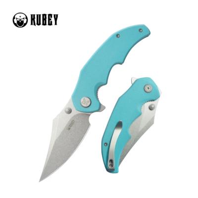 KUB181B Couteau Kubey Ceto Camping Tiffany Blue Lame Acier 14C28N SW IKBS - Livraison Gratuite