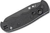 SC165GSBBK Couteau Automatique Spyderco Autonomy AUTO H-1 Black Serrated Buttlon Lock Made USA - Livraison Gratuite