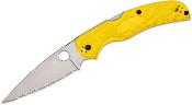 SC244SYL Couteau Spyderco Native Chief Salt Yellow CPM-MagnaCut Serrated USA - Livraison Gratuite