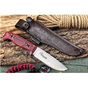 KK0125 Couteau Bushcraft Kizlyar Ural Sleipner Etui Cuir Made Russia - Livraison Gratuite