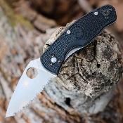 SC136SBK Couteau Spyderco Persistence Lightweight Lame Acier 8Cr13MoV Serr - Livraison Gratuite