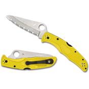 SC91SYL2 Couteau Spyderco Pacific Salt 2 Yellow Acier H1 Serrat Made Japan - Livraison Gratuite