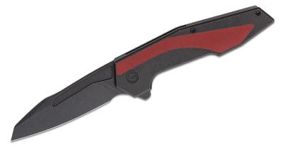 CIVC220113 Couteau CIVIVI Hypersonic Burgundy Lame Tanto Reverse 14C28N Black IKBS -  Livraison Gratuite