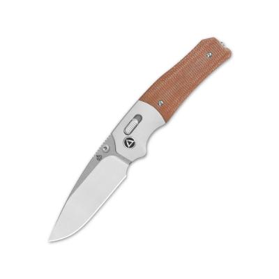 QS157C1 Couteau QSP Vault Tan Micarta Lame Acier 14C28N IKBS Crossbar Lock - Livraison Gratuite