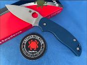 SC123GPCBL Couteau Spyderco Sage 5 Cobalt Blue Lame Acier CPM-SPY27 Made In USA - Livraison Gratuite