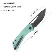 KUB331N Couteau Kubey Thalia Jade Front Flipper Lame Acier 14C28N IKBS - Livraison Gratuite