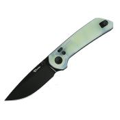 REA176 Couteau Reate PL-XT Jade Lame Drop Point Acier Nitro-V Stonewash Button Lock - Livraison Gratuite