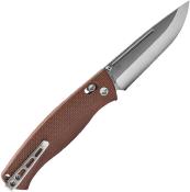 RS7851B Couteau Real Steel Pathfinder Brown Lame Acier 14C28N AXIS/Crossbar Lock - Livraison Gratuite